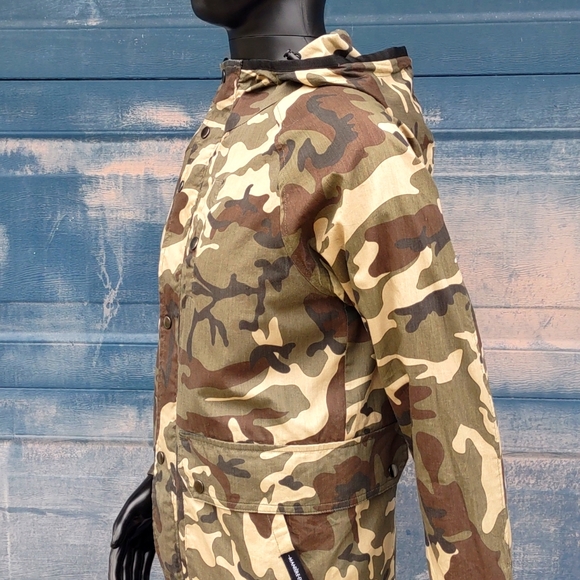 Manière De Voir Luxury Camouflage Mesh Lined Full Zip Hooded Jacket